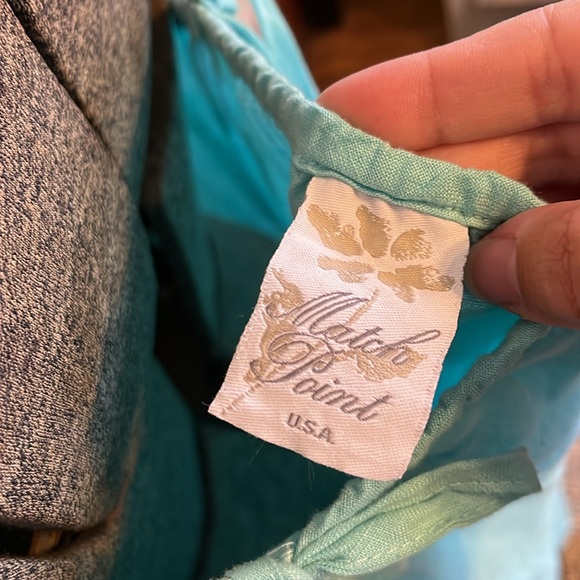 Aqua Match Point Medium Linen Dress - Picture 3 of 4